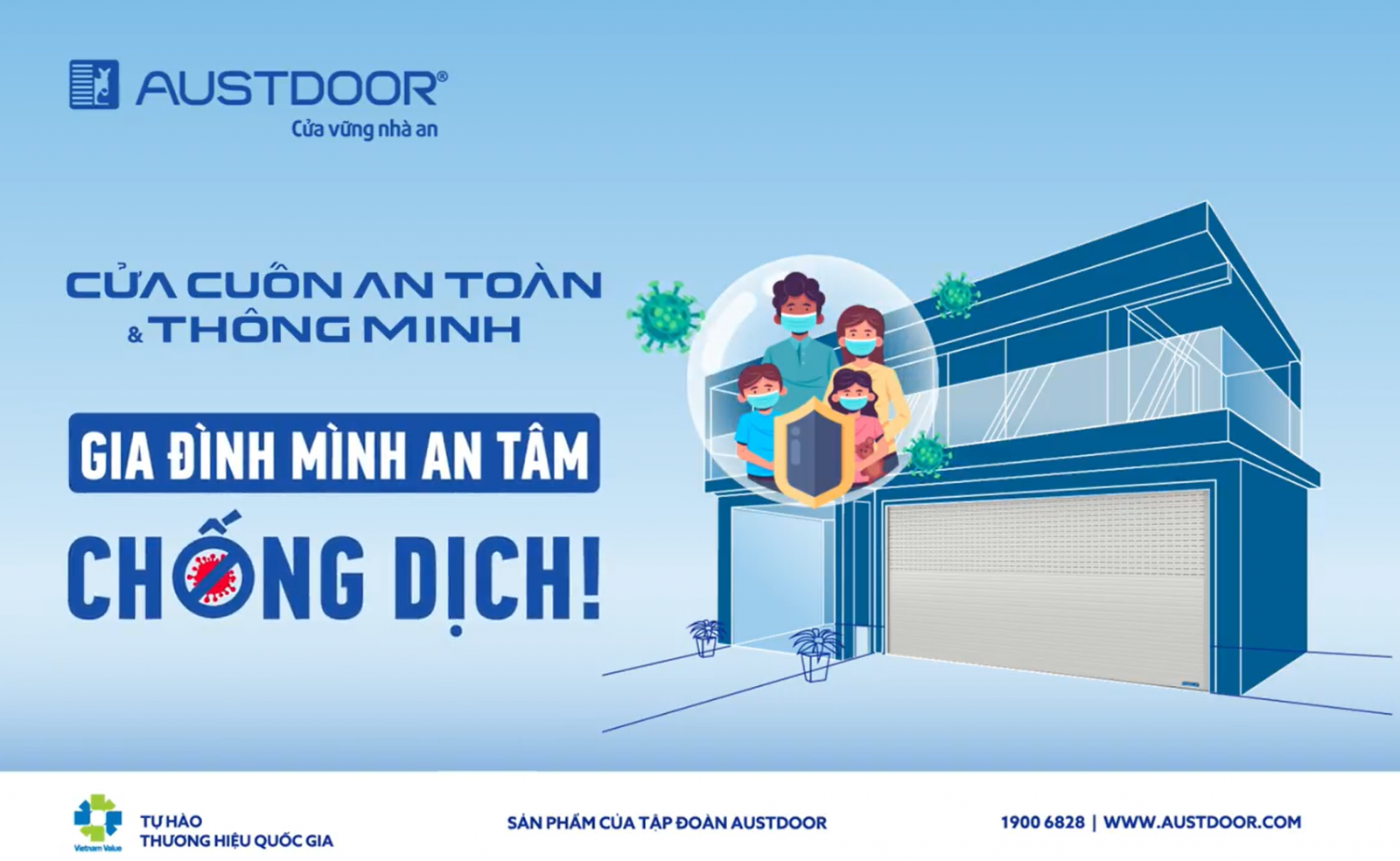 An tâm chống dịch với cửa cuốn Austdoor an toàn và thông minh hàng đầu Việt Nam
